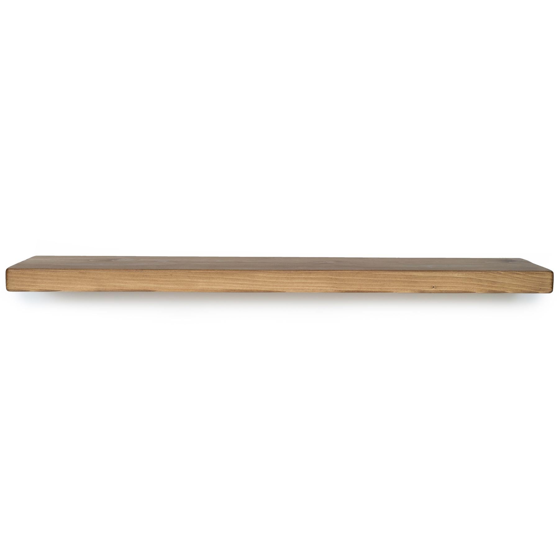 IANPAV Rustic Handmade Floating Shelf, Wall Mounted, 150cm x 14.5cm INVISIBLE Design, Medium Oak, Handcrafted Vintage Style