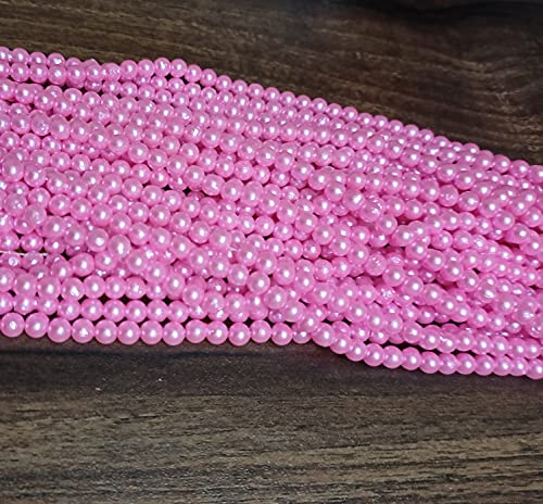 Image of Plastic 6 mm Beads /moti Kit 500 pcs for Jewellery Making /Craftwork /Decorations (Pink)