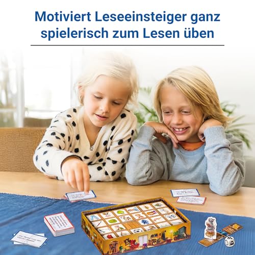 Robustes Verpackungskarton des Ravensburger Lese-Ratte 24956 zeigt fröhliche Ratte und Lernmotive