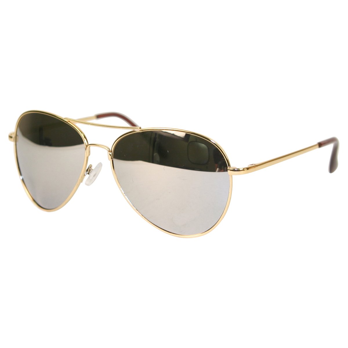 Classic Tear Drop Mirror Lens Aviator Sunglasses (Gold / Mirror)