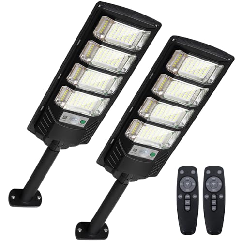 Éclairage solaire extérieur étanche IP65 automatique avec 144 LED 6500K et télécommande