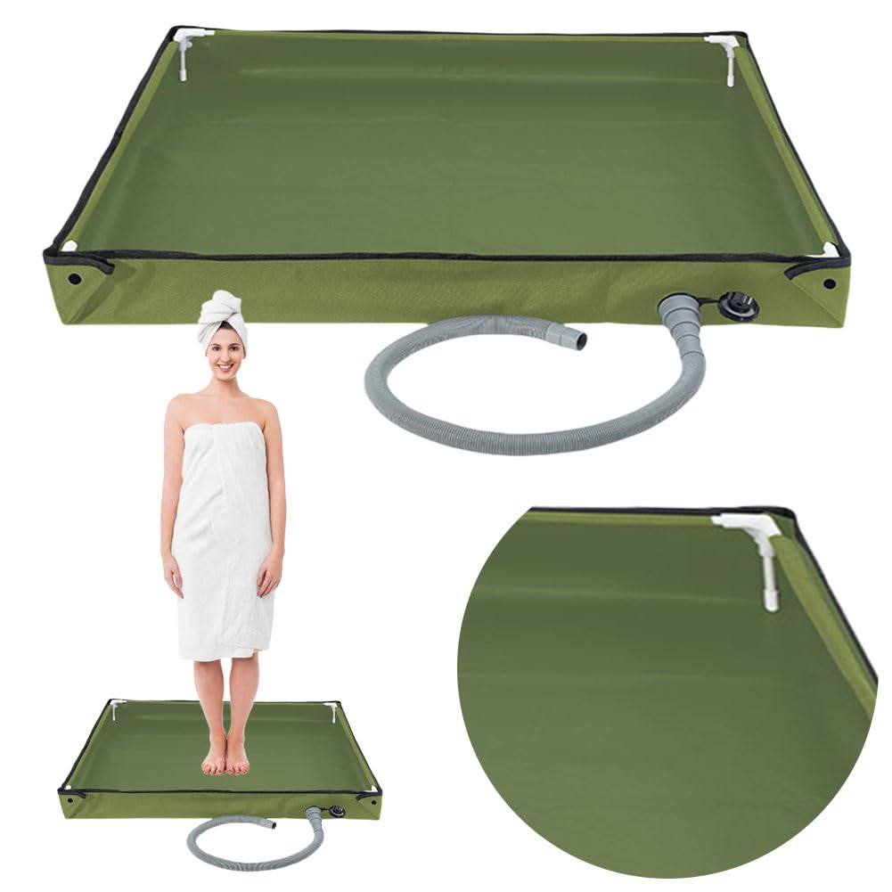 Receveur de douche portable 2 en 1 - Receveur de douche pliable avec tuyau de vidange pour camping, douche en plein air, tente - Idéal pour le camping-car, la plage, les animaux domestiques et les