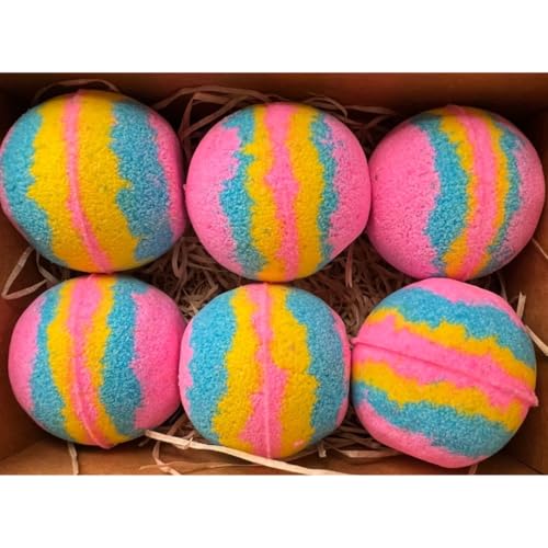 Image of Bath Bomb - spa set for women Rose, calendula, Oats, Green tea, Pink salt |Refreshing hot water bath hydrating moisturizing enchanting Fizzy Aromatic Bath Bomb ( 75 g) each - Pack of 15 Perfect Hamper for Women Men (RAINBOW)