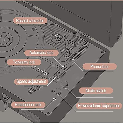 Tourne-Disque, Gramophone, Tourne-Disque Tourne-Disque Portable Gramophone Valise avec Bluetooth 3 Vitesses Stéréo Spea… - Les Beatles, Paul McCartney, John Lennon, RIngo Starr, George Harrison Tourne-Disque, Gramophone, Tourne-Disque Tourne-Disque Portable Gramophone Valise avec Bluetooth 3 Vitesses Stéréo Spea… – Image 7