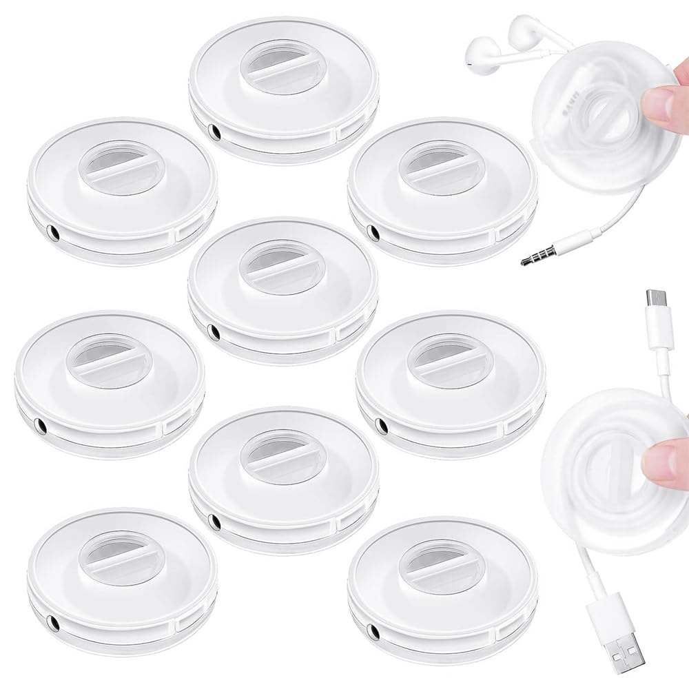 Fuse Reel Side Winder, for MacBook Charger Organizer Compatible with USB-C and for MagSafe Apple Adapter, Portable Charger Cord Holder, Travel Essential and Desk Cord Case and Cable Management (9 Pcs)