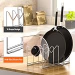 3 Pack Pot Lid Organizer, Holds 15 Lids, Plate & Cutting Board Rack - Image 2
