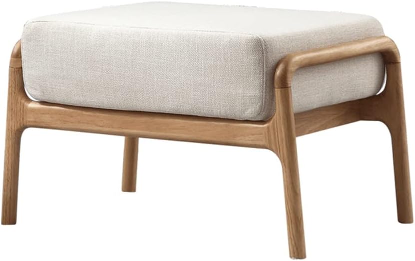 Living Room Stool Footstool Solid Wood Shoe Changing Ottoman Fabric Sofa Side Low Stool Home Furniture