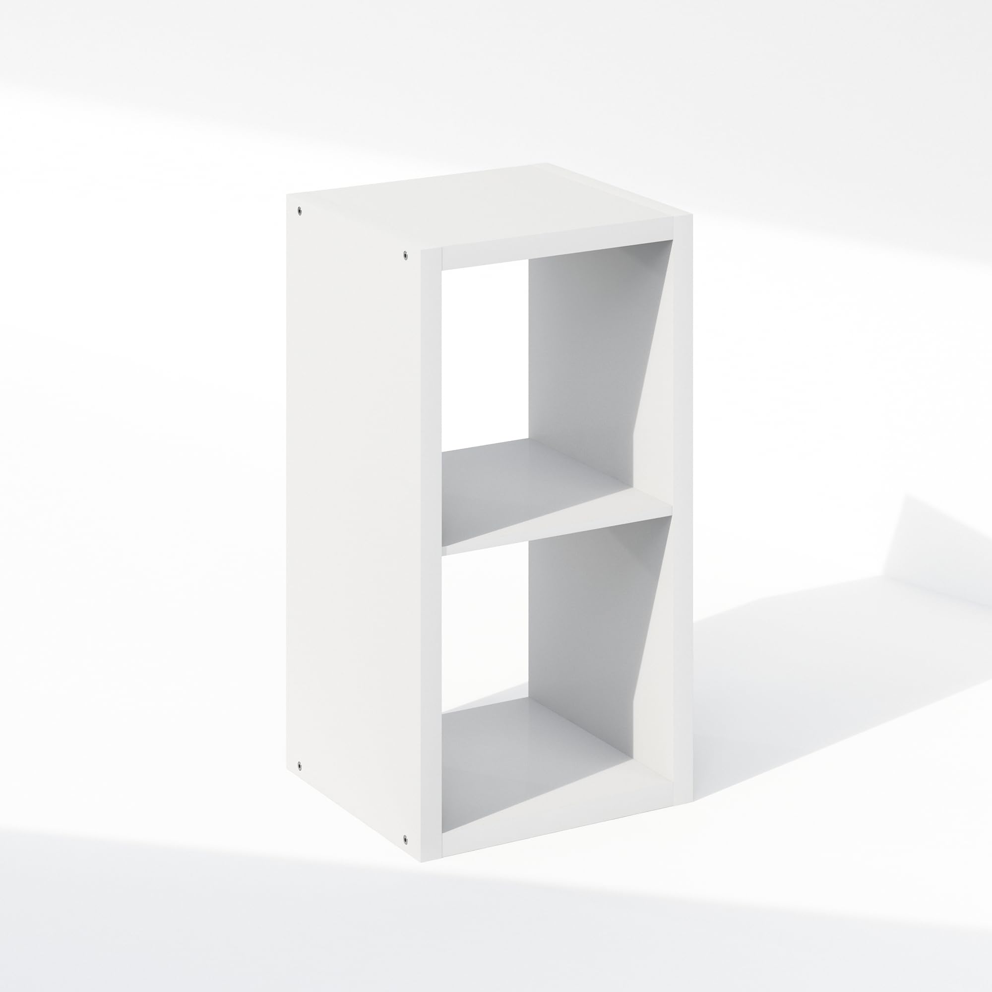 Furinno Cubic Offenes Rückwand-Multifunktionsregal für Kleidung & Schrankaufbewahrung, 2-Fächer, Weiß