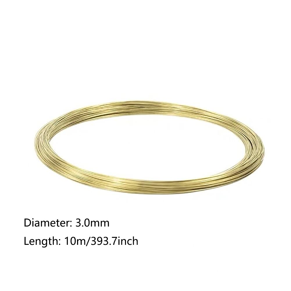 H62 Messingdraht Rund Massiv Roh Roh Messing Ausgezeichnete Plastizität Gute Leitfähigkeit Wird für Draht Länge: 10 m,3.0mm*10m