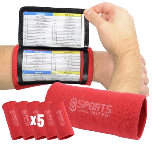 Image of Sports Unlimited Adult Triple Wrist Coach, Football Wristbands for Plays, Baseball Wristbands, QB Arm Bands