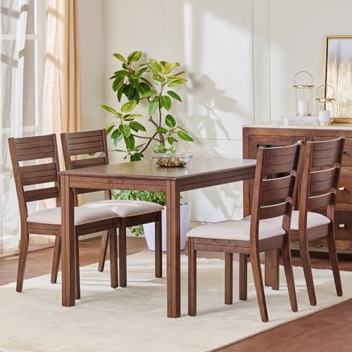 Image of Home Centre | Montoya 4-Seater Dining Table | Engineered Wood | Brown | 1 Year Warranty