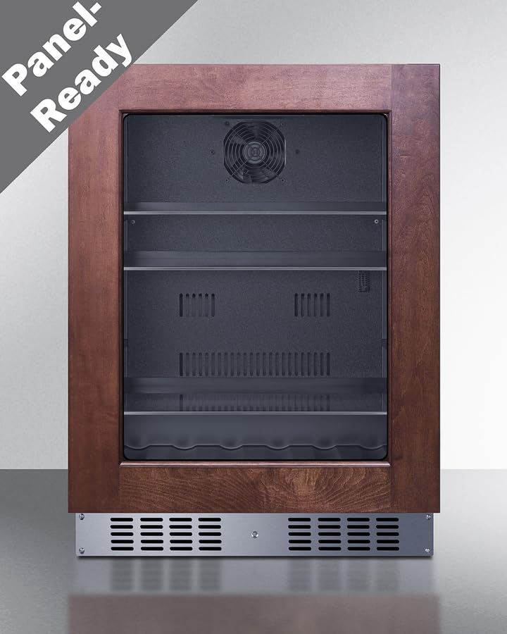 Summit 24" Refrigerator, 4.63 cu.ft. Capacity, Built-In Beverage Center, ADA Compliant, Glass Door, Panel Ready* - AL57GPNRLHD *Panel Not Included (Left Handed Door Swing) - View 3 | Fridge.com