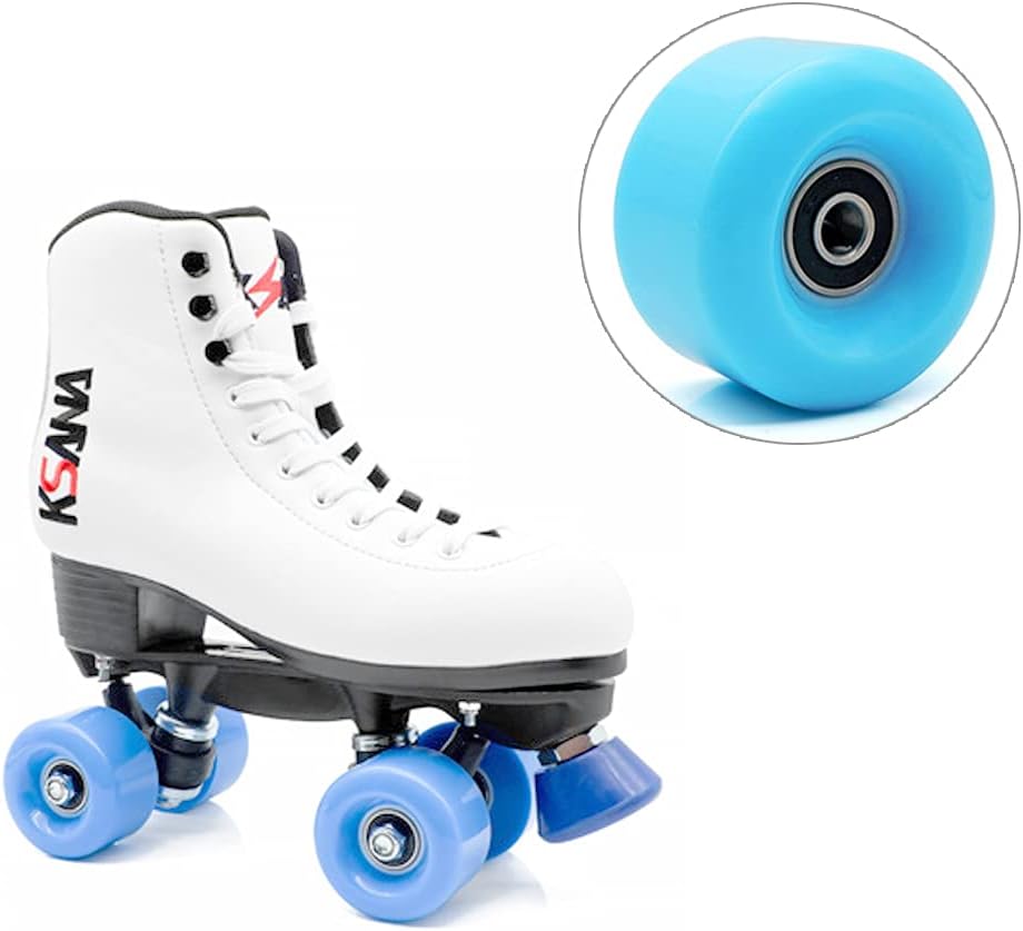 8 Pack Roller Skate Wheels with Bearings Installed PU Quad Skate Wheels 82A for Double Row Skating and Skateboard 32mm x 58mm