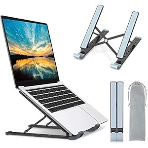 Babacom Laptopstandaard, 9-traps aluminium laptopstandaard, draagbaar, in hoogte verstelbaar, geventileerde…