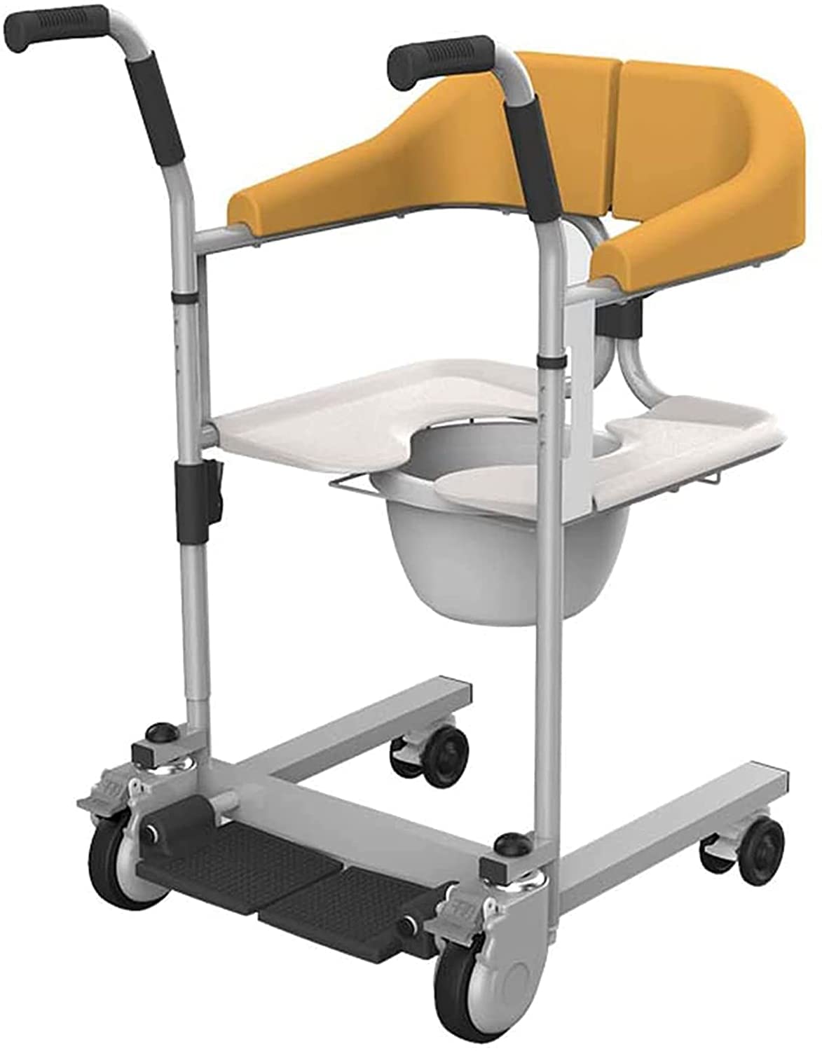 Patient Lift for Home Use, Multifunctional Patient Transfer Lifter Bedside w/Bedpan Portable Toilets Seat Transfer Aid for Elderly Adults Seniors, 265lbs Weight Capacity (D)