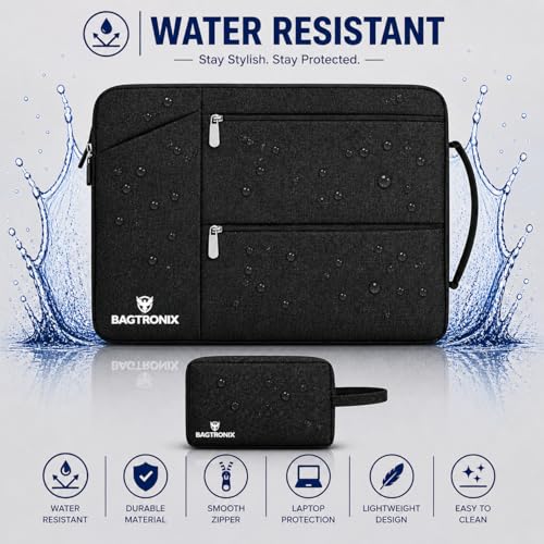 Image of Drax Laptop Bag Sleeve Case Cover Pouch for Laptop Apple /Dell /Lenovo /Asus /Hp /Samsung /Mi /MacBook /Ultrabook /Thinkpad /Ideapad /Surfacepro (Grey) (Black, 13.3 inch)
