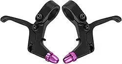 Alavancas de freio leves de 2 dedos para mountain bike, alças de freio de liga de alumínio para bicicleta de montanha para bicicleta infantil (roxo)