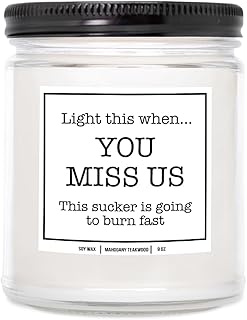 You Nique Designs Moving Away Candle 9 oz - Goodbye Gifts for Friends, Neighbors, Farewell Candles for People Moving, Going Away Gifts for Someone Moving Away (Mahogany Teakwood)