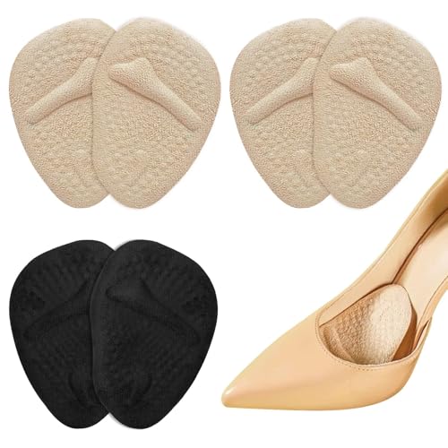 3 Pares Almohadillas para Pies, Media Plantilla de Gel, Plantillas Tacones Altos Antideslizante, Almohadillas para Pie con Función de Masaje, para Tacones Altos (Multicolor, 9,7 * 7 * 0,3 cm)