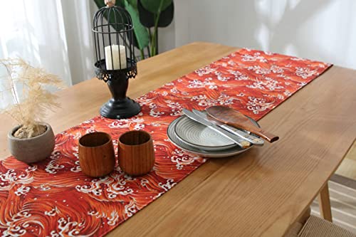 Chemin de table coton lavable rouge pour protéger et embellir votre table - 3