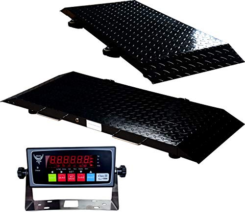 PEC Portable Animal Floor Scale for Small Animal Medium Livestock, 2000 lb Animal Scales for Farm Calf, Pig, Goat, Sheep, Rubber Mat Included, Platform 50