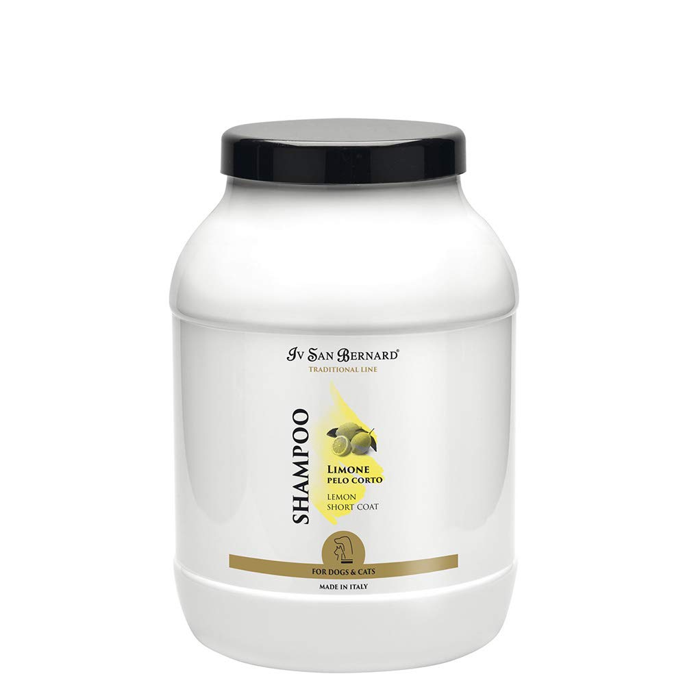 Champú de Limón para Perros y Gatos - Línea Tradicional - 3 L- Especial Pelo Corto - Aporta Hidratación y Suavidad - Fuerte Efecto Anti Caspa - Artículos de Higiene para Perros - IV San Bernard