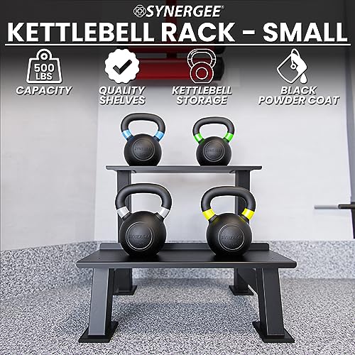 Synergee Kettlebell Storage Rack - Gym Storage Rack for Fitness Equipment Organization. 2-Tier Shelf for Holding Synergee Kettlebells. - Image 3