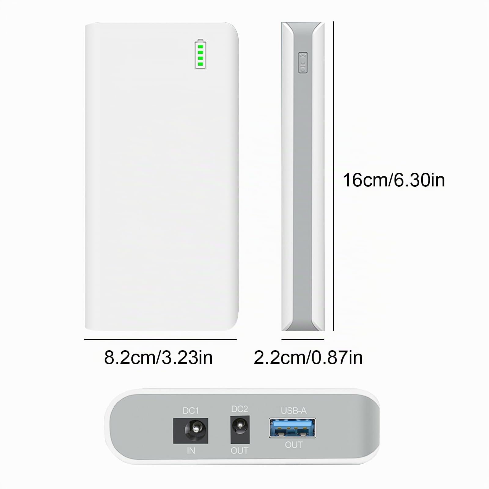 Batería Recargable de Iones de Litio de 15600 mAh y 57 WH con Cargador de 12 V de Salida, 9 V CC y 5 V USB, para Tiras de LED, Cintas de luz, portátiles, cámaras CCTV y más, 9-12,6 V CC 5521