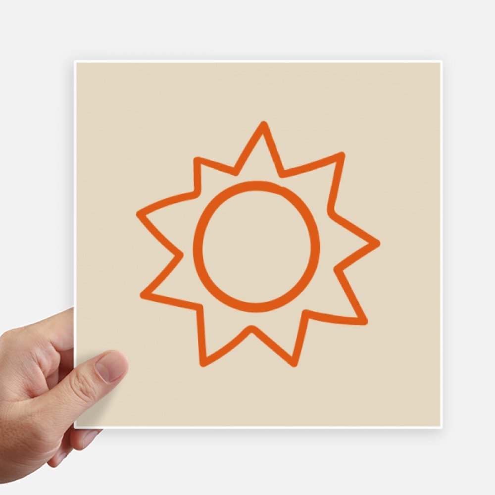Autocollant carré 20 cm peinture soleil orange DIYthinker pour mur et PC 4pcs