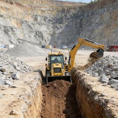 Wheel Backhoe Loader Tractor with Hydraulic Front Loader and Rear Excavator, Multi-Purpose Mini Machine for Small Contractors Landscaping and Site Preparation