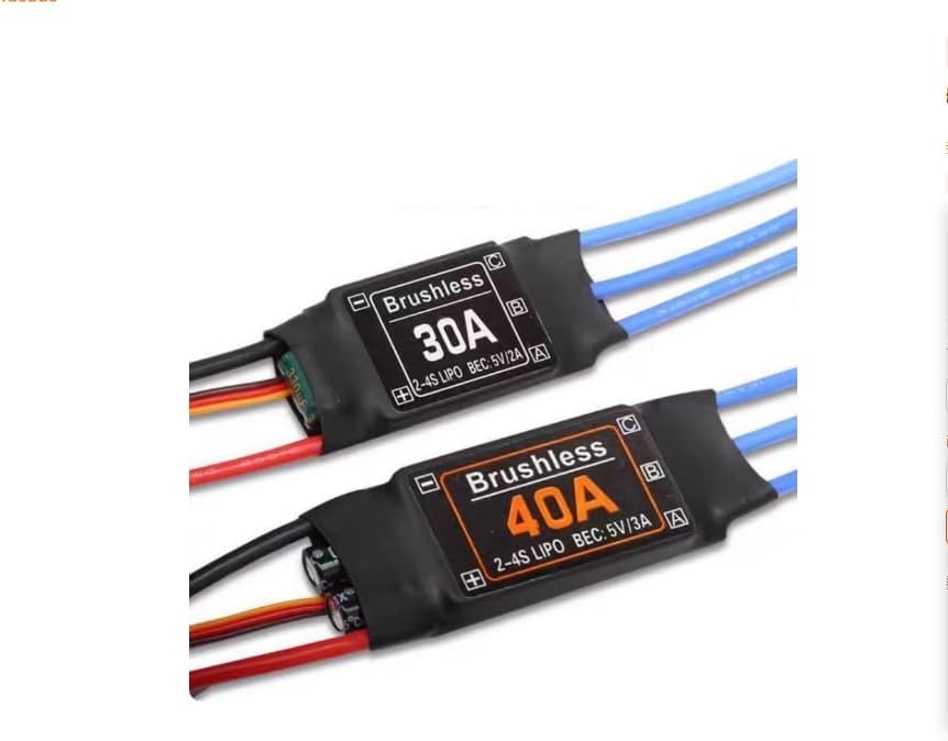 RC Aircraft ESC: Upgraded XXD Brushless ESC (30A/40A), Supports 4S Voltage, Suitable for Fixed-Wing Models,(3.5mm Banana Plugs + T-Plugs (Pre-Soldered)) (40A Orange Label (2-4S))
