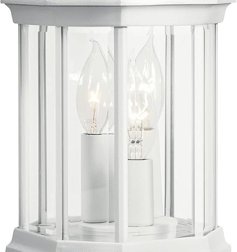 Miniatura 4 de Kichler Chesapeake - Lámpara de pared para exteriores de 14.75 pulgadas, 3 luces, con cristal biselado transparente, color blanco