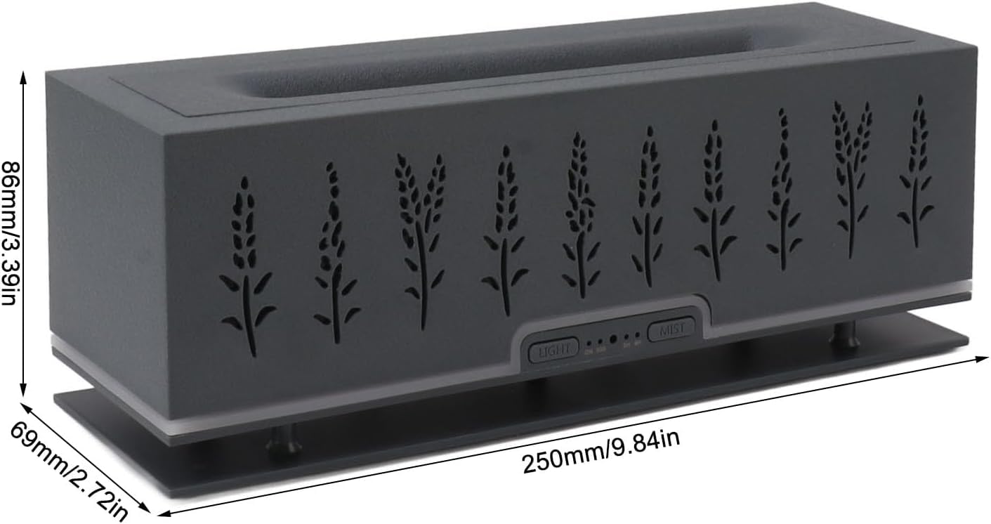 per Uso Domestico Diffusore di aromi a Fiamma, diffusori silenziosi for aromaterapia Diffusori d'Aria ad ultrasuoni con Oli Essenziali for Ambienti Grandi 100-240 V 200 ml(Gray Black)