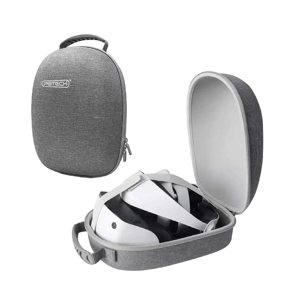 Funda de Transporte para PS VR2 – Funda de Mano rígida de EVA portátil con Cubierta Protectora de Lente para PlayStation VR2 Accesorios de Juego, para Viajes y Almacenamiento en el hogar, Gray,