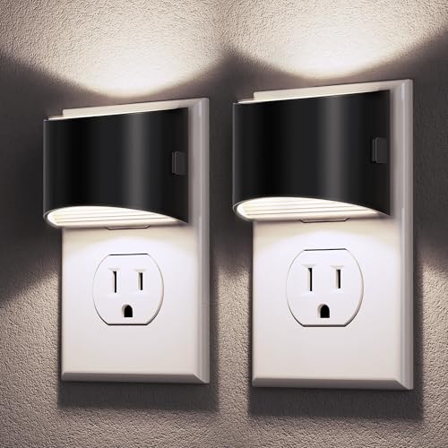 Image of DORESshop LED Night Light[2 Pack], Night Lights Plug into Wall, 3 Level Brightness Adjustable Plug in Night Light, Dusk to Dawn Sensor, Nightlights for Adults, Bedroom, Bathroom, Hallway, 5000K