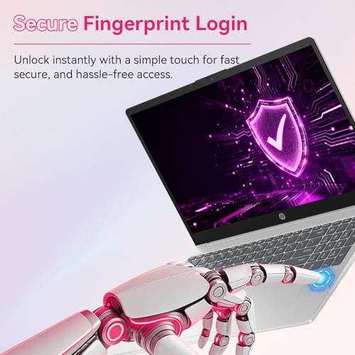 Image of HP Laptop for Students and Business, Intel 8 Core i3-N305 Processor, 16GB RAM, 512GB SSD, 15.6 inch FHD IPS Micro-Edge Anti Glare Display, Fingerprint Reader, Webcam Privacy Shutter, Win 11 Home, Silver