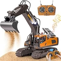 maysida Ferngesteuerter Bagger Spielzeug mit Licht & Sound für Jungen 3-12 Jahre, 2,4 GHz RC Bagger mit Metallschaufel & 680°Drehung für Kinder, Jungen Geschenk für Geburtstag/Weihnachten