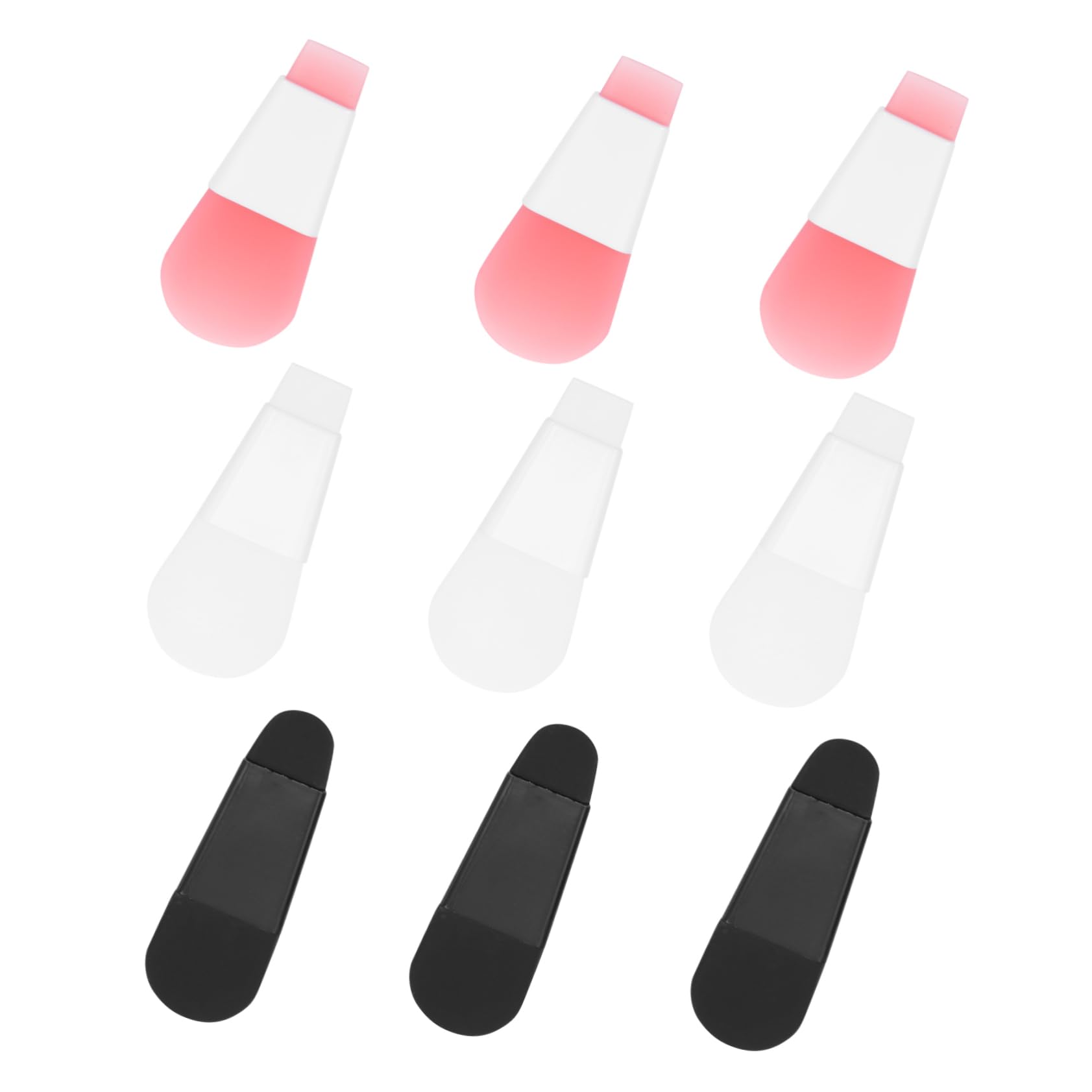 GALPADA 9pcs Short Handle Facial Mask Applicator Brush Face Mask Brush Set for Even Application Comfortable Silicone Tools