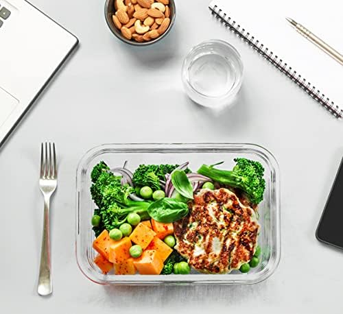 M MCIRCO 30 Pieces Extra-Large Glass Food Storage Containers with Snap Locking Lids,Glass Meal Prep Containers Set - Airtight Lunch Containers, Microwave, Oven, Freezer and Dishwasher - 4