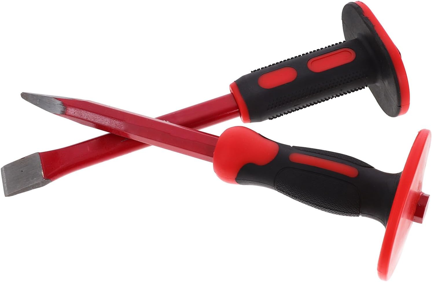 IMIKEYA Heavy Duty Concrete Chisel Set Non-slip Handle for Masonry Carving Demolition Includes Flat Point Chisels with Protective Covers