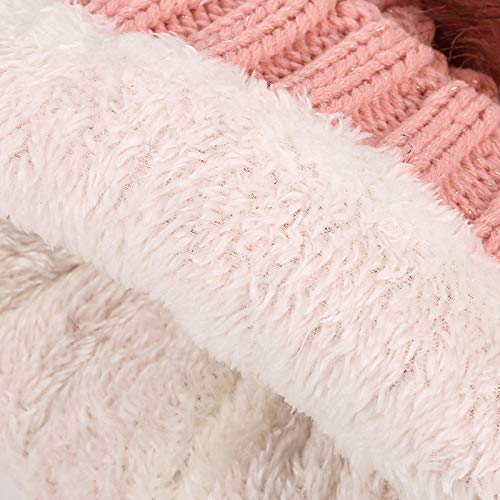 Gorro feminino de malha, crânio cor sólida malha Pompom gorro de inverno elástico térmico, Cinza, Ta