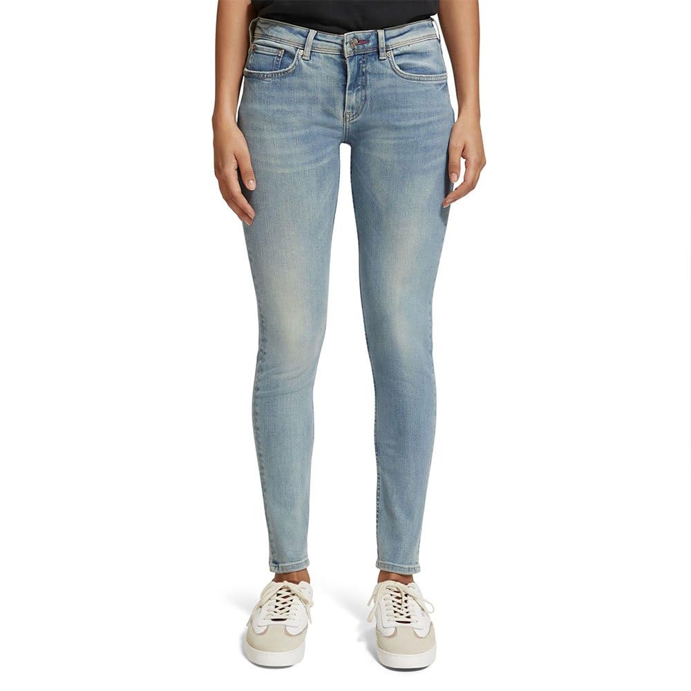 Scotch & Soda Women's Bohemienne Mid-Rise Skinny Jeans, Waterways, 28W x 30L