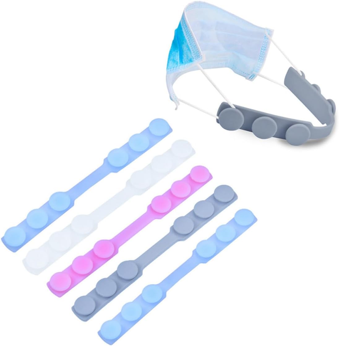 8pcs Reusable Silicone Mask Hooks Ear Savers Mask Strap Extenders Adjustable Face Ear Protectors Comfortable Anti for Men and Women