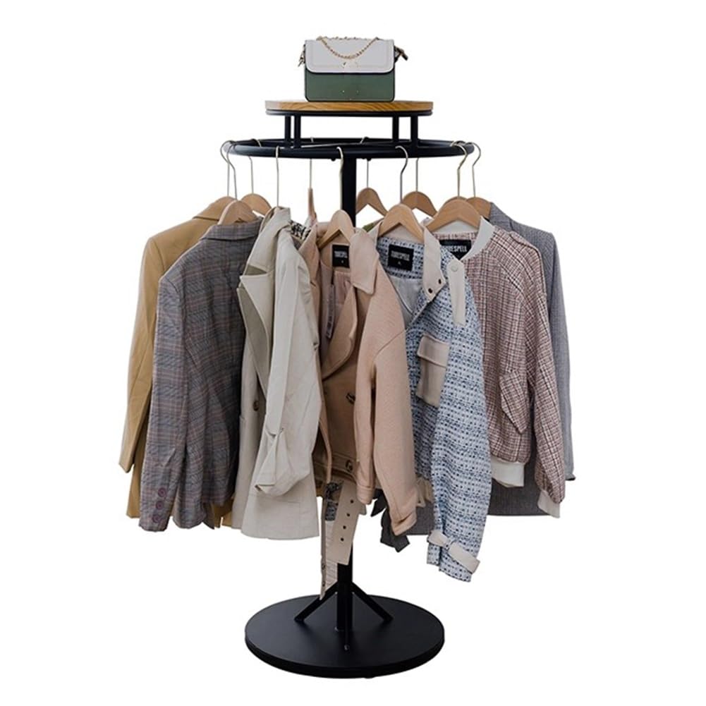 Portant à vêtements rotatif 360 pour vente au détail et buanderie