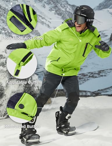 Image of MAGCOMSEN Men's Winter Coats Waterproof Ski Snow Jacket Warm Fleece Parka Raincoats With Multi-Pockets