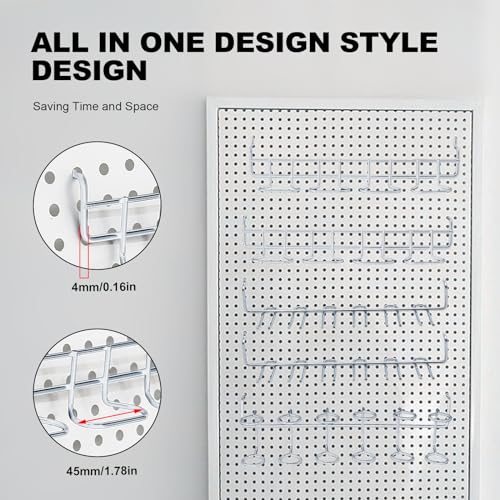 Mdeoosky FUSBXT561 6 Pieces Pegboard Screwdriver Holders, Peg Board Tool Utility Hooks, Stainless Steel Pegboard Plier Holders thumb #5