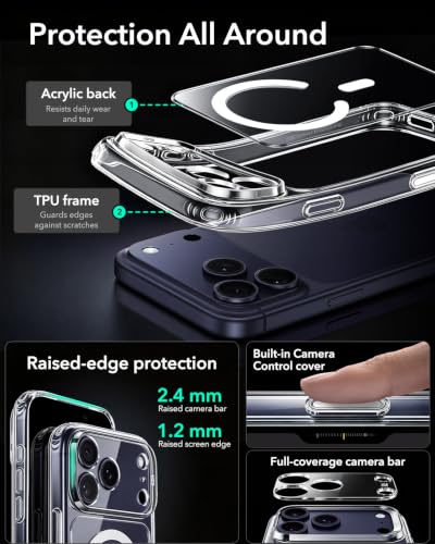 Image of ESR for iPhone 17 Pro Case for MagSafe, Camera Control, Clear