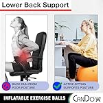 Cando 30-1800 Blue Non-Slip PVC Vinyl Inflatable Exercise Ball, 12" Diameter, 300 lbs Weight Capacity - Image 5