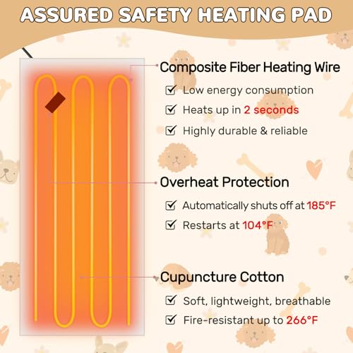 Image of Dog Heating Pad for Period Cramps Menstrual Pain Relief, Portable Electric Heat Pads USB Powered, Cute Poodle Plush Stuffed Animals Gift, Funny Gifts for Women Teen Girls Christmas Birthday Easter
