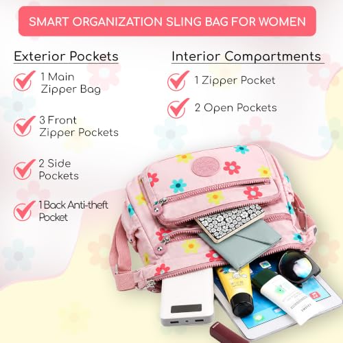 Image of MOCA Womens Nylon Crossbody Sling Bag for Women - Lightweight, Durable, Stylish Shoulder Bag for Teens, Women Office, Travel & Everyday Use